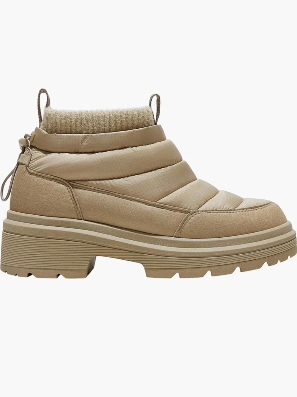 NEW! Viviana Quilted Slip-On Winter Booties in Beige
